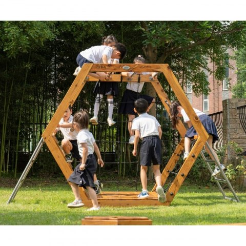 Classic World EDU CLASSIC WORLD EDU Drewniany Plac Zabaw XXL Zestaw do Wspinaczki Heksagonalny