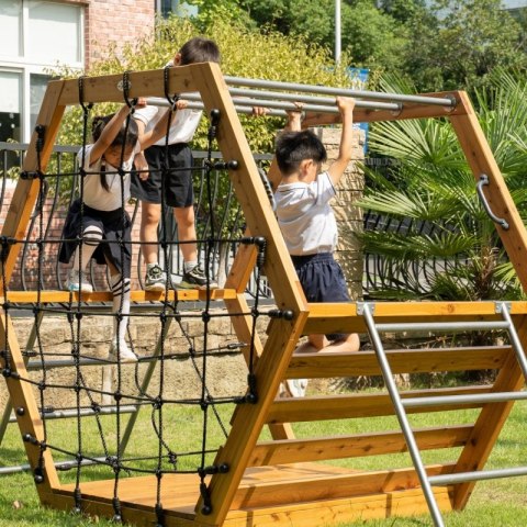 Classic World EDU CLASSIC WORLD EDU Drewniany Plac Zabaw XXL Zestaw do Wspinaczki Heksagonalny