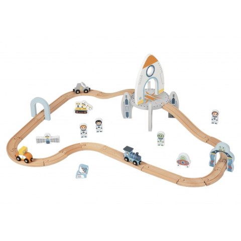 Tooky Toy TOOKY TOY Drewniana Kolejka Kosmiczna Zestaw Tory