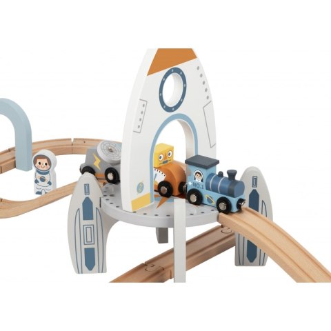 Tooky Toy TOOKY TOY Drewniana Kolejka Kosmiczna Zestaw Tory