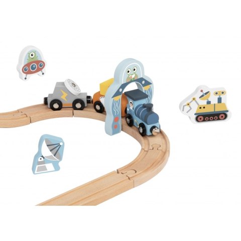 Tooky Toy TOOKY TOY Drewniana Kolejka Kosmiczna Zestaw Tory