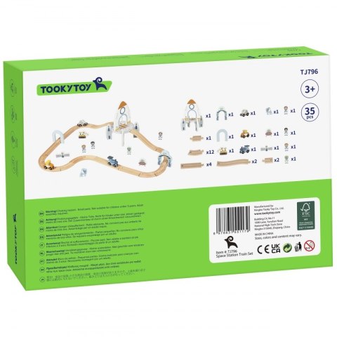Tooky Toy TOOKY TOY Drewniana Kolejka Kosmiczna Zestaw Tory