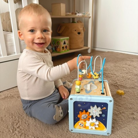 Tooky Toy TOOKY TOY Drewniana Kostka Aktywności Kosmos Sorter Labirynt