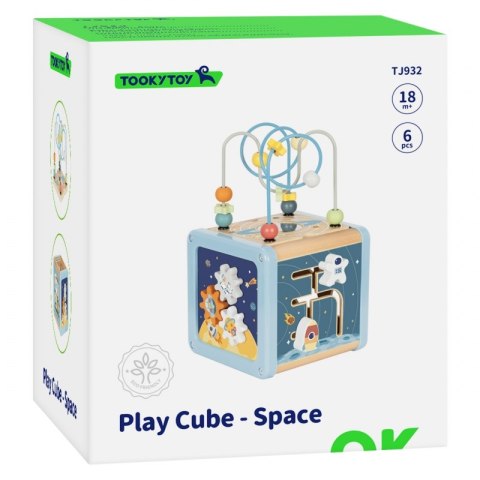 Tooky Toy TOOKY TOY Drewniana Kostka Aktywności Kosmos Sorter Labirynt