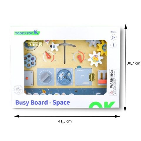 Tooky Toy TOOKY TOY Drewniana Tablica Edukacyjna Montessori Astronauta Statek Kosmiczny