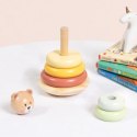 Tooky Toy TOOKY TOY Drewniana Układanka Sensoryczna Piramidka Miś Sensoryczny Kolorowy Stacker