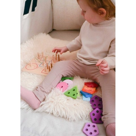 Tooky Toy TOOKY TOY Drewniany Sorter Geometryczny Nauka Kształtów Liczenia