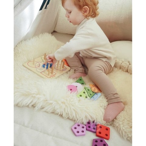 Tooky Toy TOOKY TOY Drewniany Sorter Geometryczny Nauka Kształtów Liczenia