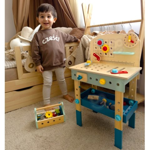 Tooky Toy TOOKY TOY Drewniany Stół Do Majsterkowania Warsztat