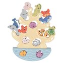 Tooky Toy TOOKY TOY Drewniany Zestaw Morskich Zabawek Wieża Balansująca Łowienie Ryb Figurki 23 Elementy