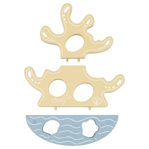 Tooky Toy TOOKY TOY Drewniany Zestaw Morskich Zabawek Wieża Balansująca Łowienie Ryb Figurki 23 Elementy