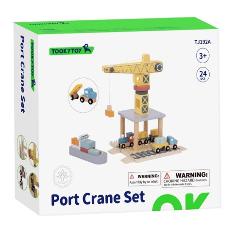 Tooky Toy TOOKY TOY Dźwig Portowy Drewniany Zestaw