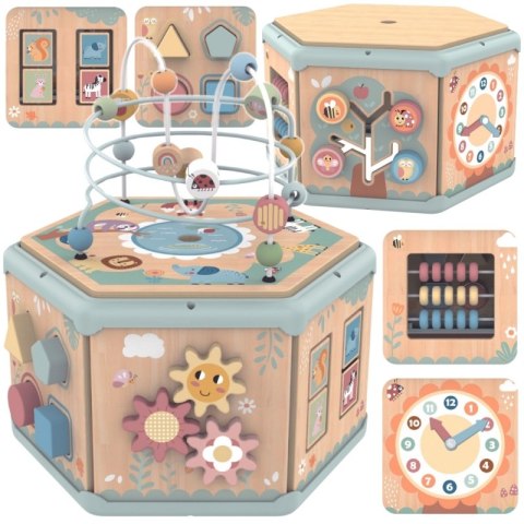 Tooky Toy TOOKY TOY Interaktywny Drewniany Sześciokąt Montessori Otwierane Pudełko