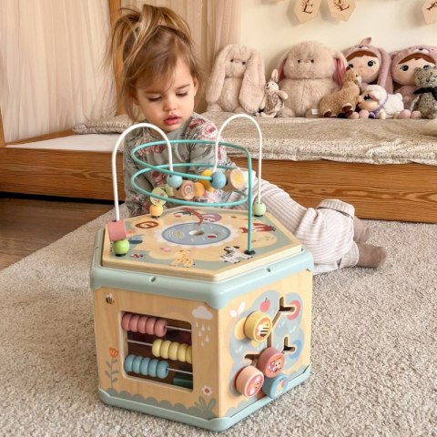 Tooky Toy TOOKY TOY Interaktywny Drewniany Sześciokąt Montessori Otwierane Pudełko