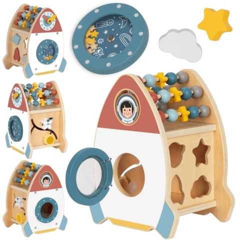 Tooky Toy TOOKY TOY Kosmiczna Rakieta Aktywności Sorter Labirynt Drewniany