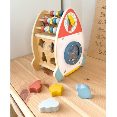Tooky Toy TOOKY TOY Kosmiczna Rakieta Aktywności Sorter Labirynt Drewniany