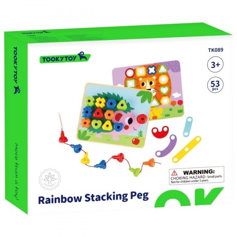 Tooky Toy TOOKY TOY Wielofunkcyjna Tablica Zestaw Kolorowych Śrubek Nauka Kształtów