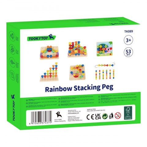 Tooky Toy TOOKY TOY Wielofunkcyjna Tablica Zestaw Kolorowych Śrubek Nauka Kształtów