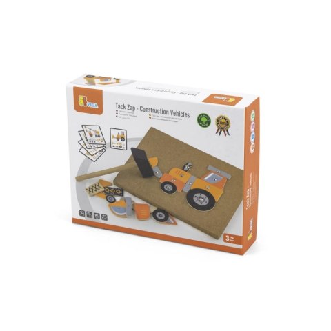 Viga Toys VIGA Drewniana Przybijanka Pojazdy budowlane 45 elementów Montessori