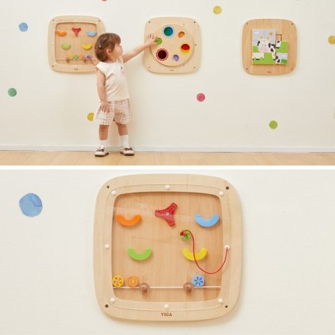 Viga Toys VIGA Drewniana Tablica Manipulacyjna Sensoryczna Gra w Pinball