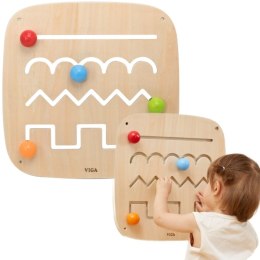 Viga Toys VIGA Drewniana Tablica Manipulacyjna Sensoryczna Labirynt