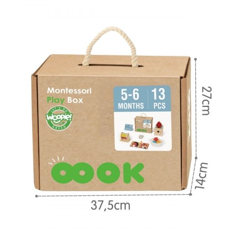 Woopie Let's Go Green WOOPIE GREEN Box Pudełko XXL Montessori Edukacyjne 6w1 Sensoryczne 5-6 Miesięcy 13el. FSC