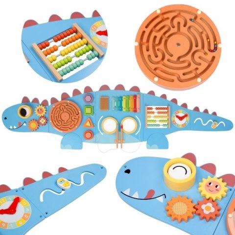 Woopie Let's Go Green WOOPIE GREEN Drewniana Ścienna Tablica Manipulacyjna Dinozaur Montessori FSC