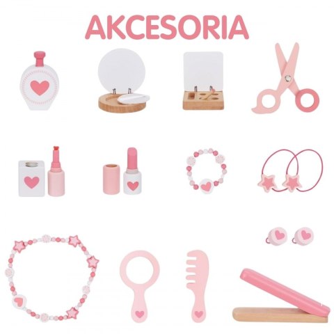 Woopie Let's Go Green WOOPIE GREEN Drewniana Toaletka z Lustrem i Akcesoriami