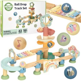 Woopie Let's Go Green WOOPIE GREEN Drewniany Tor Kulkowy z Efektami Dźwiękowymi Cymbałki FSC