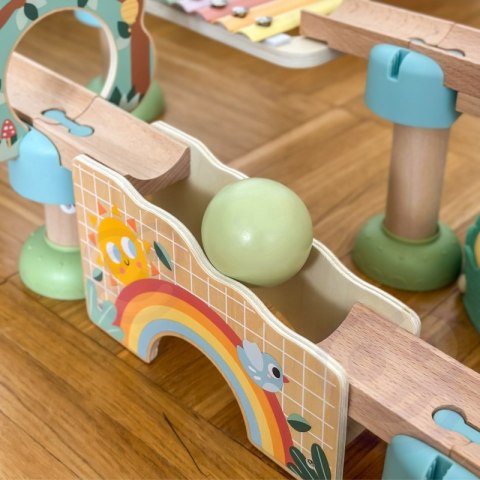 Woopie Let's Go Green WOOPIE GREEN Drewniany Tor Kulkowy z Efektami Dźwiękowymi Cymbałki FSC