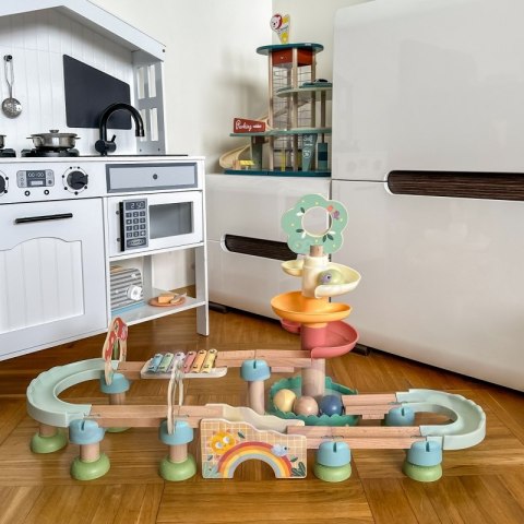 Woopie Let's Go Green WOOPIE GREEN Drewniany Tor Kulkowy z Efektami Dźwiękowymi Cymbałki FSC