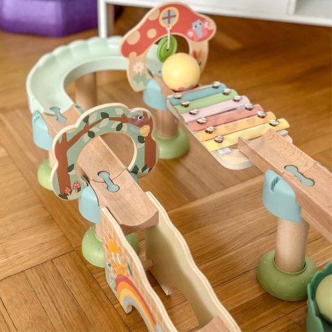 Woopie Let's Go Green WOOPIE GREEN Drewniany Tor Kulkowy z Efektami Dźwiękowymi Cymbałki FSC