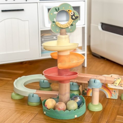 Woopie Let's Go Green WOOPIE GREEN Drewniany Tor Kulkowy z Efektami Dźwiękowymi Cymbałki FSC