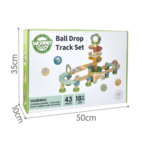 Woopie Let's Go Green WOOPIE GREEN Drewniany Tor Kulkowy z Efektami Dźwiękowymi Cymbałki FSC