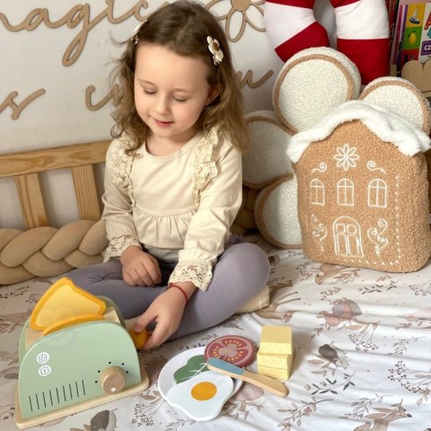 Woopie Let's Go Green WOOPIE GREEN Drewniany Toster Zestaw Śniadaniowy z Akcesoriami 14 el. FSC