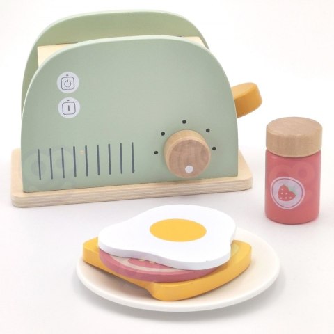 Woopie Let's Go Green WOOPIE GREEN Drewniany Toster Zestaw Śniadaniowy z Akcesoriami 14 el. FSC