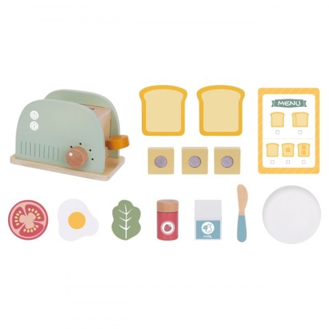 Woopie Let's Go Green WOOPIE GREEN Drewniany Toster Zestaw Śniadaniowy z Akcesoriami 14 el. FSC
