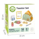 Woopie Let's Go Green WOOPIE GREEN Drewniany Toster Zestaw Śniadaniowy z Akcesoriami 14 el. FSC